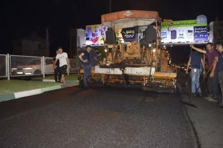 آسفالت میدان جهاد و مسیرهای اطراف در چند روز پی در پی