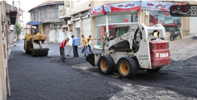 آسفالت بخشی دیگر از محلات منطقه دو شهر رشت