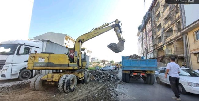 آسفالت خیابان هلال احمر به طرف جاده انزلی