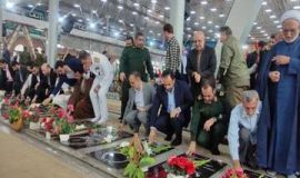 مراسم مهمانی لاله ها گلباران و عطر افشانی مزار متبرک شهدا در گلزار شهدای رشت برگزار شد