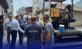 بازدید شهردار رشت از عملیات اجرای آسفالت کوچه های شهید نظری و شهید پور رضا در محدوده بلوار شهید مدرس